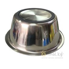 Миска металлическая с резиновым кольцом 0,7 л.