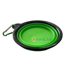 Миска походная силиконовая складная с карабином 13 см