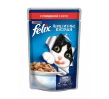 Felix влажный корм для взрослых кошек всех пород, с форелью в желе, 85гр.