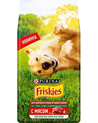 Корм Friskies Adult для взрослых собак всех пород, с мясом
