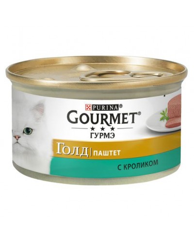 Gourmet консервы для взрослых кошек всех пород, паштет из кролика