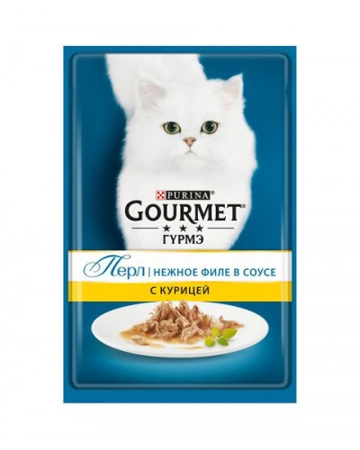 Gourmet Perle влажный корм для взрослых кошек всех пород, курица в соусе