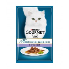 Gourmet Perle влажный корм для взрослых кошек всех пород, ягненок в соусе