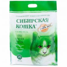 Наполнитель Сибирская Кошка силикагелевый ЭЛИТА, 24 л. = 11,15 кг.