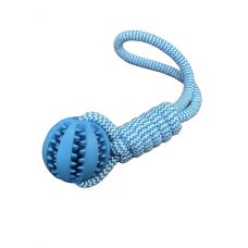 Игрушка для собак из термопластичной резины "Мяч Регби c верёвкой"