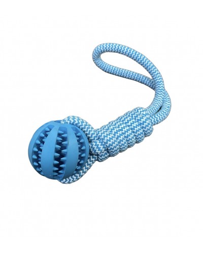 Игрушка для собак из термопластичной резины "Мяч Регби c верёвкой"