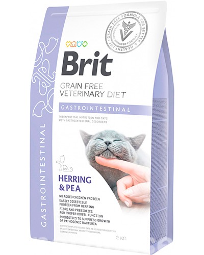 Brit Veterenary Diets Cat Grain Fee Gastrointestinal, для кошек при желудочно-кишечных расстройствах, беззерновой