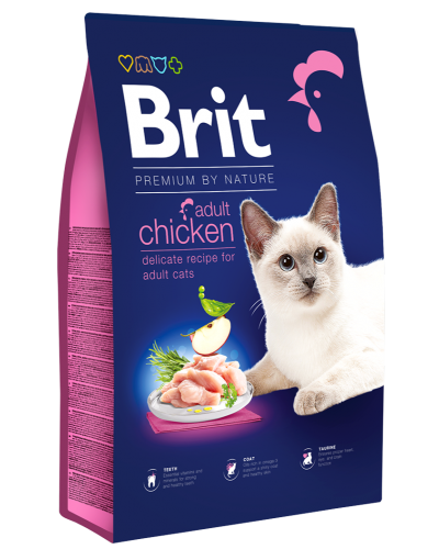 Brit Premium by Nature Cat Adult Chicken, сухой корм для взрослых кошек с курицей