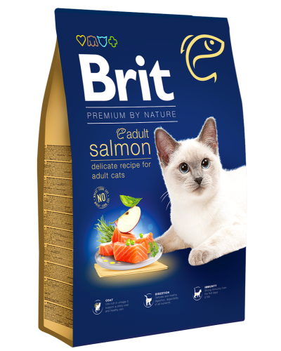 Brit Premium by Nature Cat Adult Salmon, сухой корм для кошек с лососем