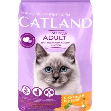CatLand Adult, сухой корм для взрослых кошек, с курицей и уткой, 10 кг