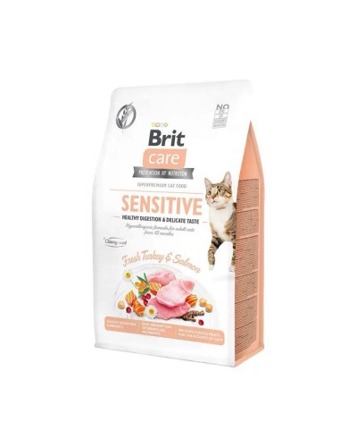 Brit Care Cat GF Sensitive Healthy Digestion and Delicate Taste, для привередливых кошек с чувствительным пищеварением, беззерновой