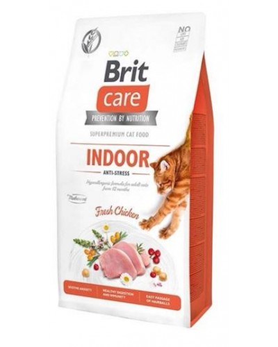 Brit Care Cat Grain Free Indoor Аnti-Stress Chicken, для кошек живущих в помещении, беззерновой