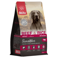 Blitz Beef & Rice Adult Dog All Breeds, сухой корм для собак всех пород с говядиной и рисом