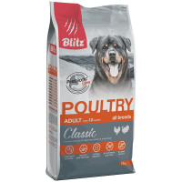 Blitz Classic Poultry Adult Dog All Breeds, сухой корм для всех пород, с домашней птицей