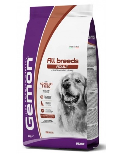 Gemon All Breeds Lamb & Rice, сухой корм для собак всех пород, 15кг