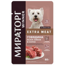 Мираторг влажный корм для собак, с говядиной Black Angus в соусе, 85гр *(цена указана за 10шт)