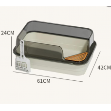 Лоток белый большой с черным бортом, в комплекте лопатка 