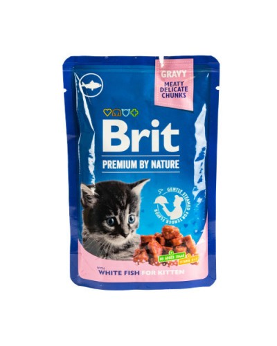 Brit Premium влажный корм для котят, белая рыба в соусе 100 гр.