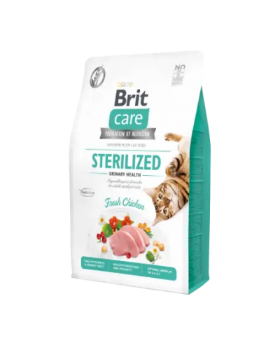 Brit Care Cat Grain Free Sterilised Urinary Health, для стерилизованных, для здоровья мочевыводящих путей, беззерновой