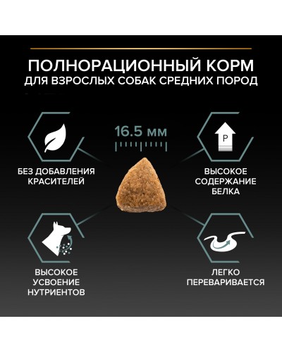 Pro Plan Optidigest сухой корм для взрослых собак средних пород с чувствительным пищеварением, с ягненком, 14 кг.