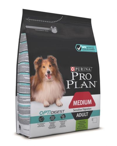 Pro Plan Optidigest сухой корм для взрослых собак средних пород с чувствительным пищеварением, с ягненком, 14 кг.