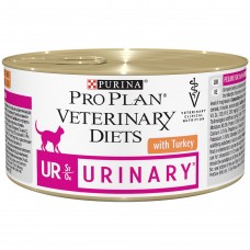 Pro Plan Veterinary Diets UR St/Ox Urinary для взрослых кошек при болезни нижних отделов мочевыводящих путей, с индейкой, Консерва, 195 г